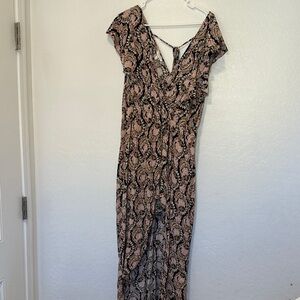 Maurice’s Romper Maxi dress Pink brown Floral Cottagecore paisley Y2K plus 0X